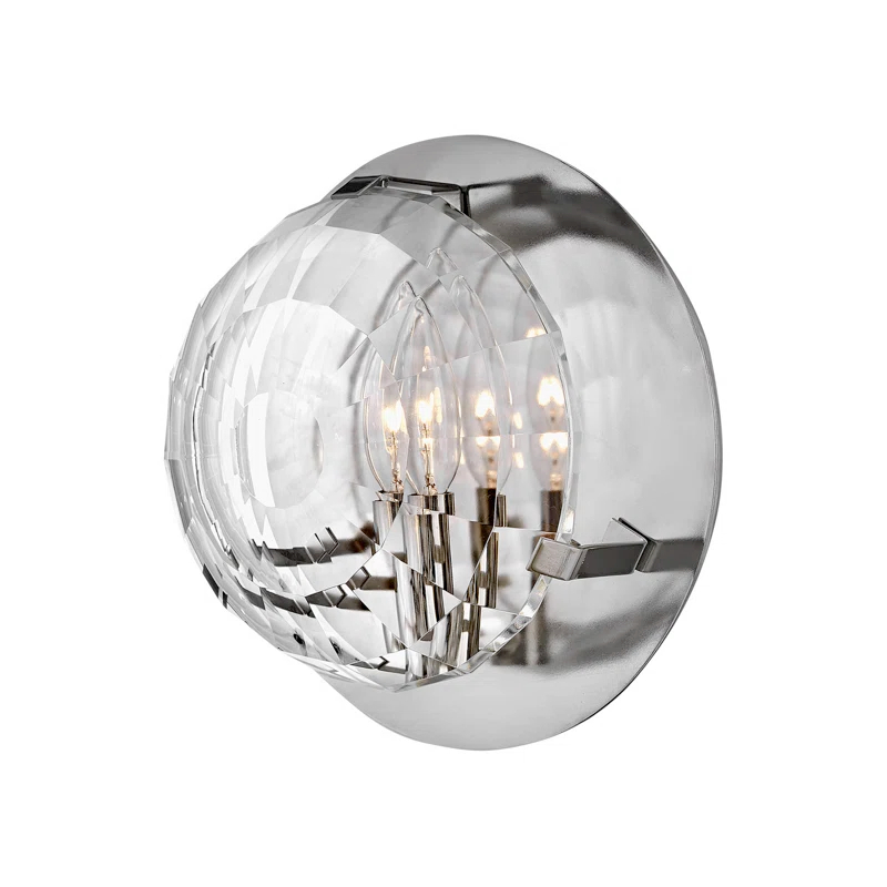 Hinkley Leo Single Light Wall Sconce w/ Optic Crystal Glass