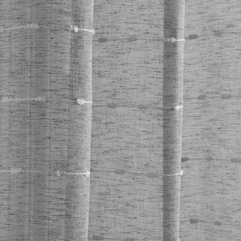 Lush Decor Farmhouse Textured Sheer Polyester Sheer Curtain Pair (Set of 2)