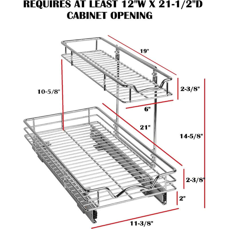Hold N Storage 2 Tiers Under The Sink Organizer And Storage Pull Out