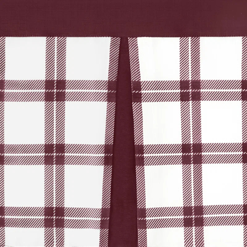Achim Importing Co Plaid Tailored 58'' W Kitchen Curtain