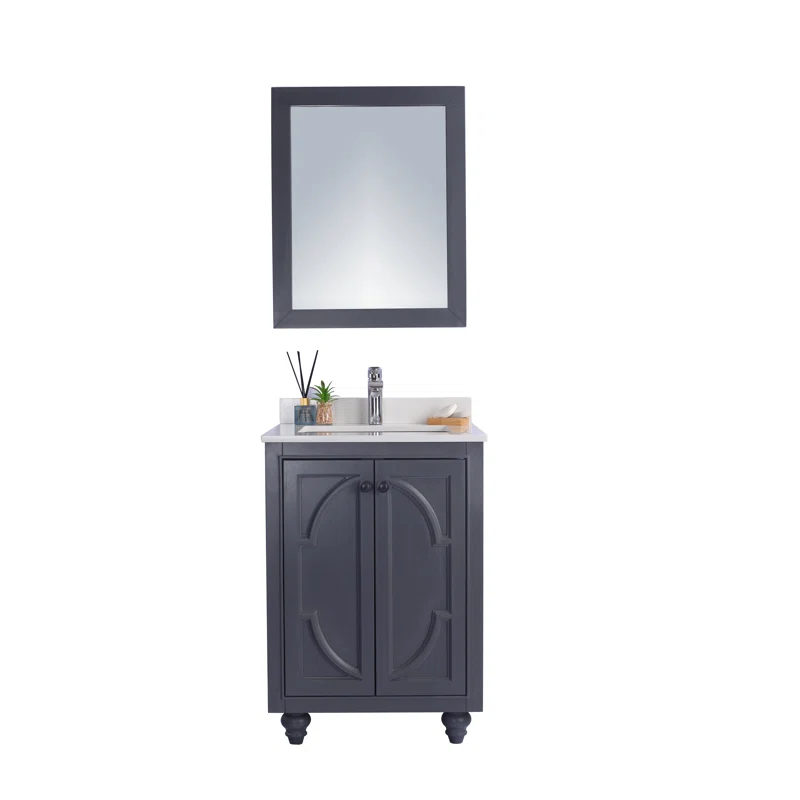 Mercer41 Mundy 24'' Single Bathroom Vanity with Stone Top