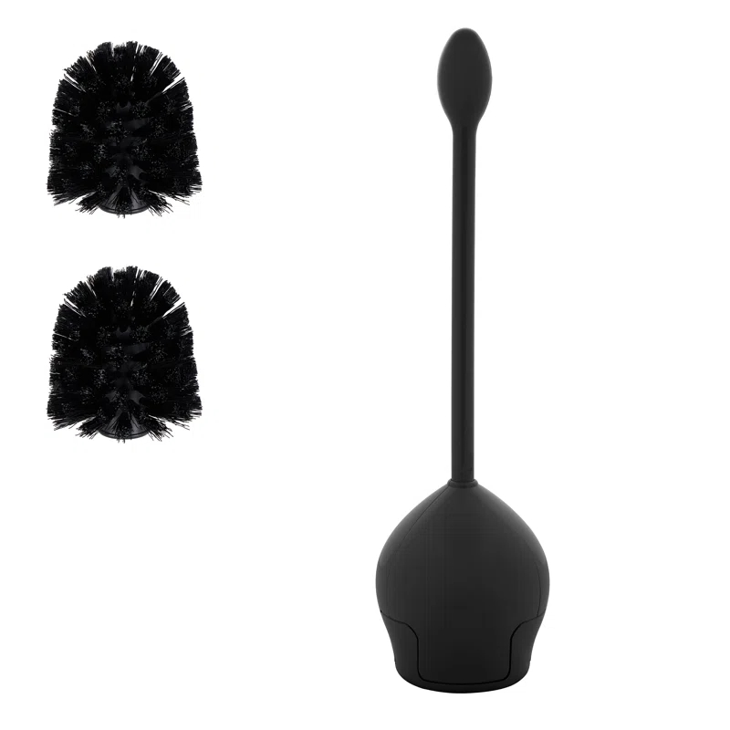 Bath Bliss Bath Bliss Firm Grip Tulip Toilet Bowl Brush with 2 Pack Replacement Brushes in