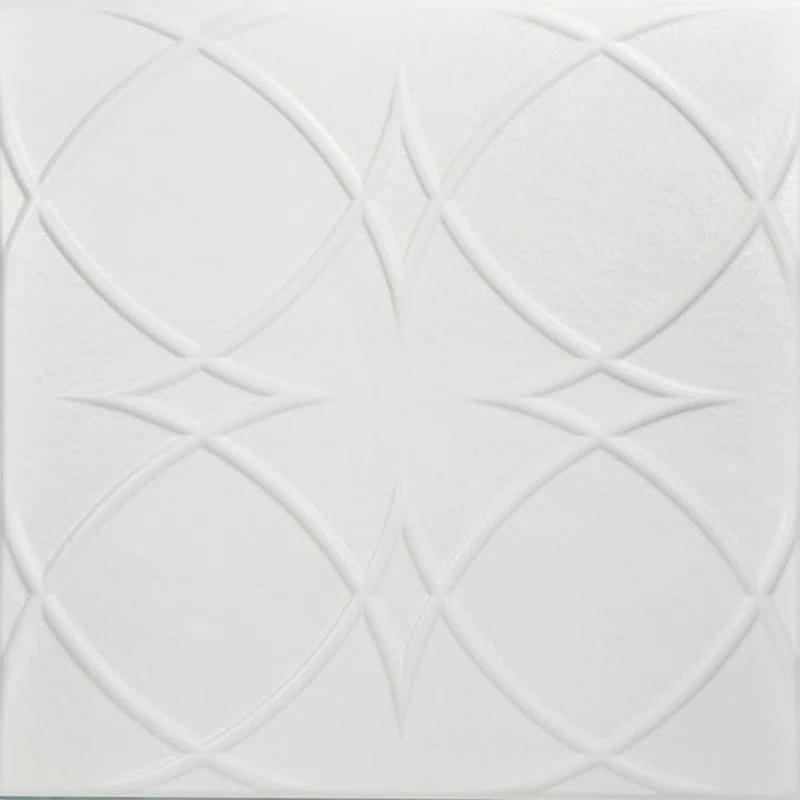 A La Maison Ceilings Circles and Stars 1.6 ft. x 1.6 ft. Polystyrene Glue-up Ceiling Tile (Set of 48)