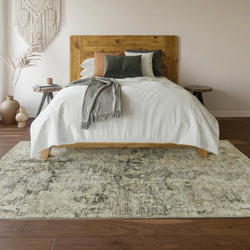 Wade Logan® Premium Machine Washable Cerrito Taupe Rug