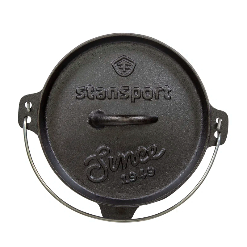 Stansport Stansport 2 QT Pre-Seasoned Cast Iron Dutch Oven Flat Bottom