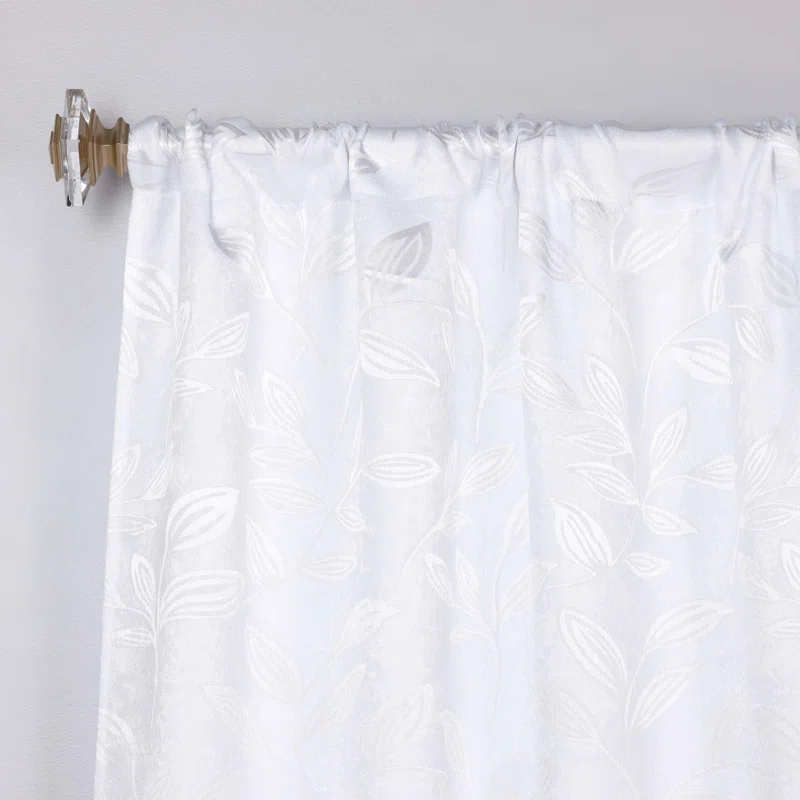 Modern Bohemian Leaves Polyester Machine Washable Room Darkening Blackout Curtains by Superior (Set of 2)