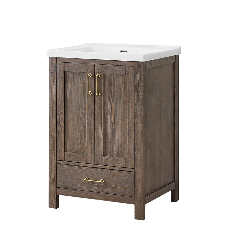 Vinnova 23.6'' Single Bathroom Vanity with Ceramic Top