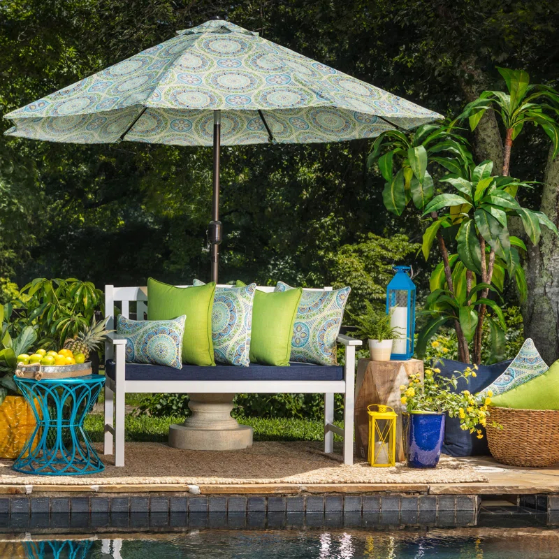 Pillow Perfect Geometric Indoor/Outdoor Reversible Throw Pillow (Set of 2)