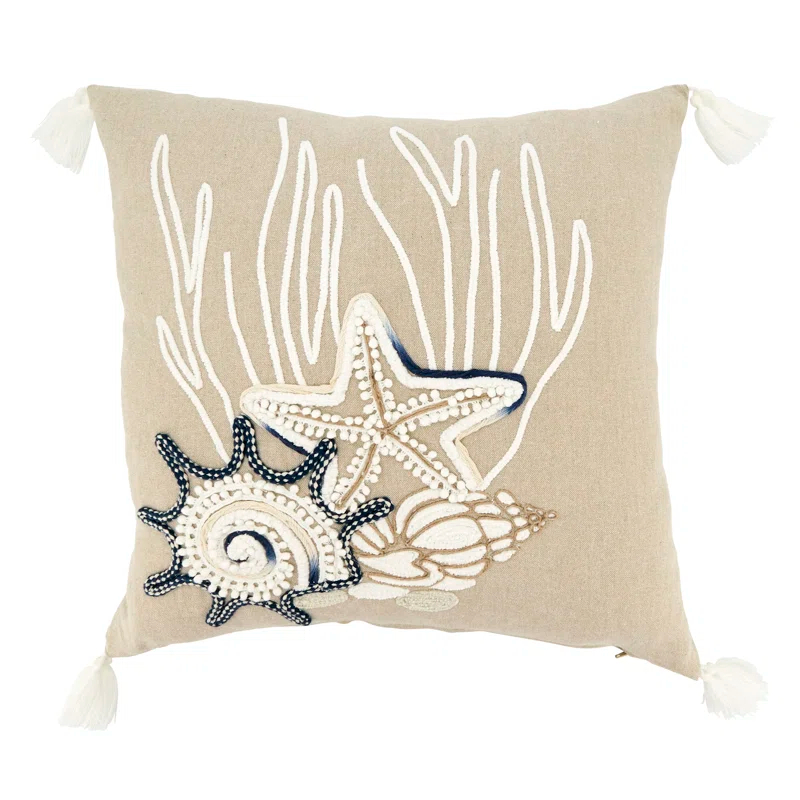Saro Naviguer Collection Cotton Throw Pillow