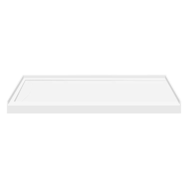 Transolid Transolid 60-in x 32-in Cast Solid Surface Shower Base with Linear FSL6032L-01