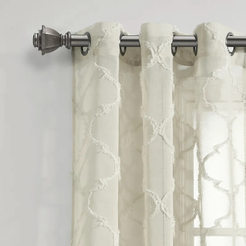 Lush Decor Avon Trellis Sheer Trellis Sheer Curtain Panels (Set of 2)