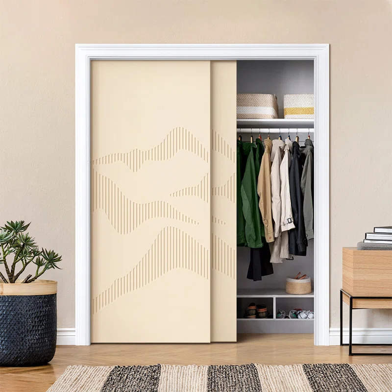 Calhome Hollow Paneled Painted Sliding Closet Doors