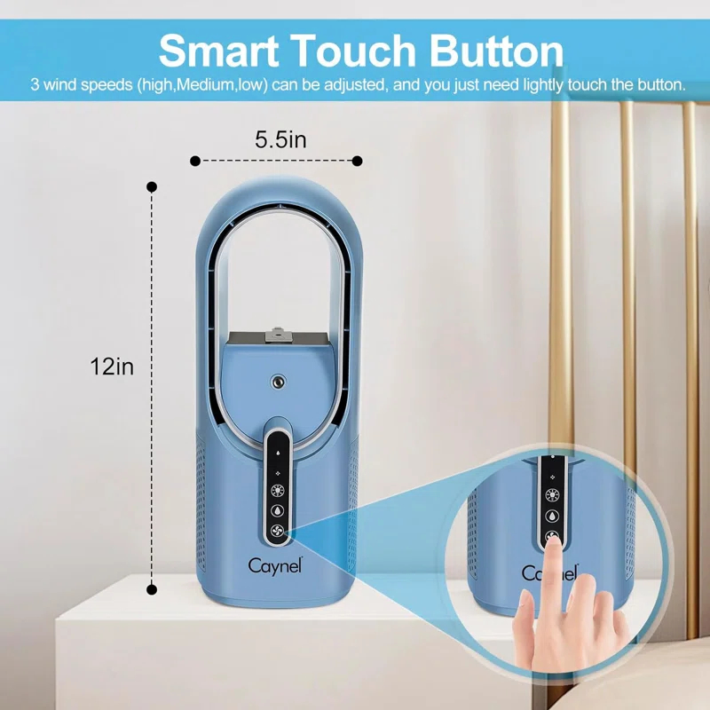 CAYNEL CAYNEL 11.8 Inch Portable Bladeless Desktop Personal Fan