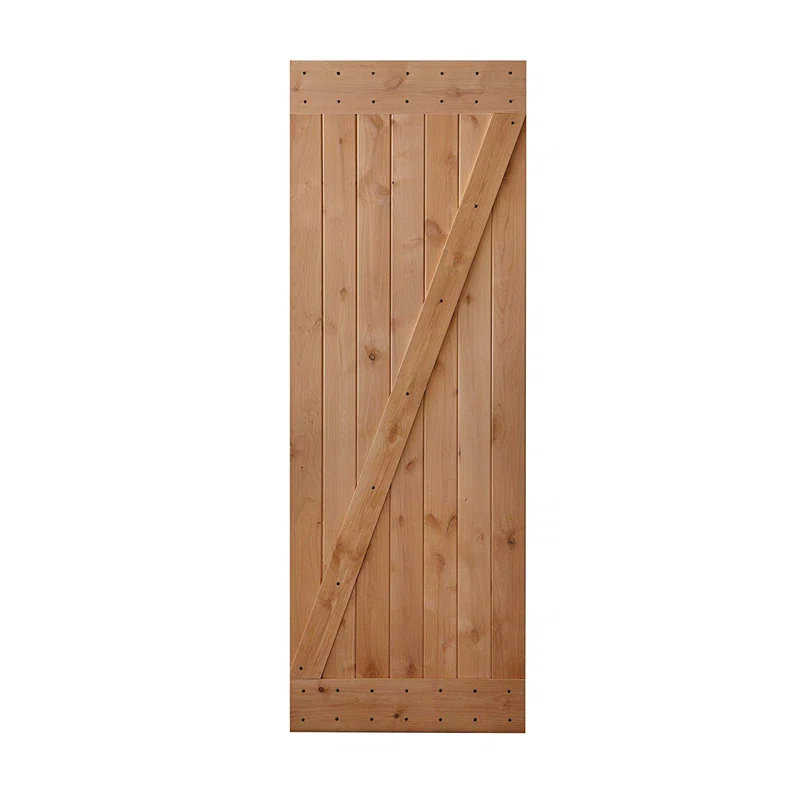Lubann American 84'' Solid Wood Barn Doors Barn Door