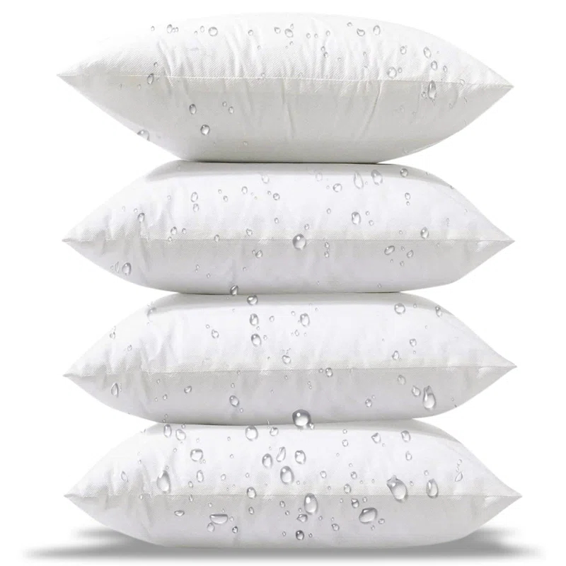 18 X 18 Pillow Inserts - Pack Of 4 Outdoor Water Resistant Throw Pillow Inserts Hypoallergenic Square Decorative Couch Sham Cushion Stuffer - 18 Inches
