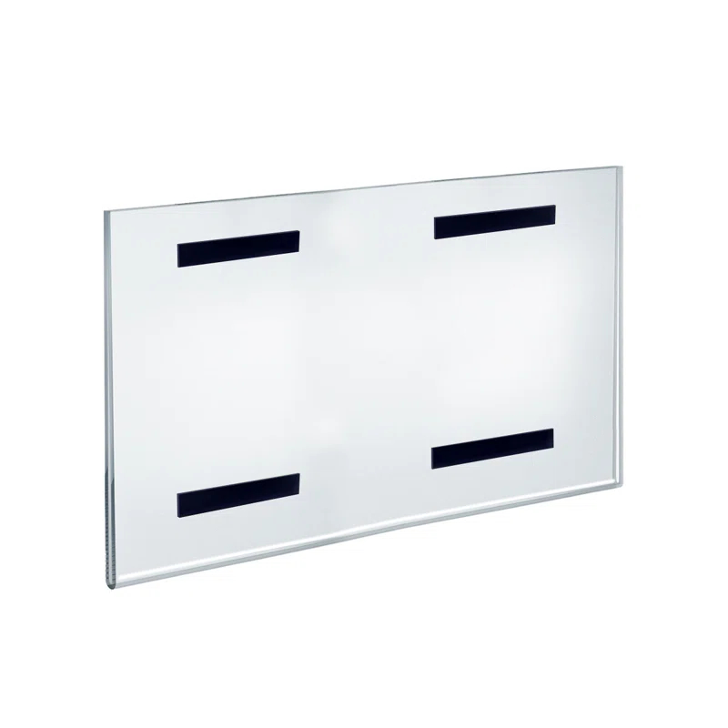 Azar Displays Clear Acrylic Magnet Back Sign Holder Frames 17" W x 11" H - Horizontal / Landscape, 2-Pack (Set of 2)