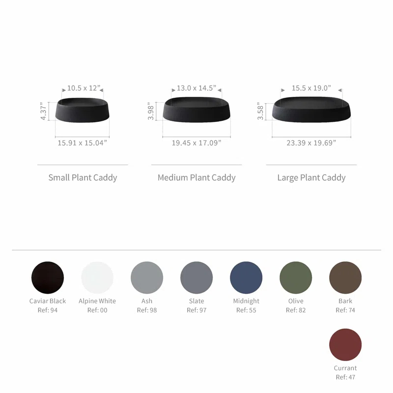 Crescent Garden Pebble Modern Durable Plant Caddy