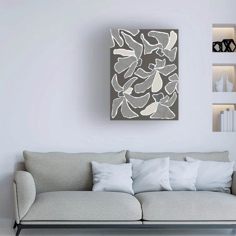 Trademark Fine Art Modern & Contemporary " Gray Flower Blooms I "