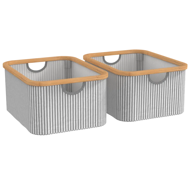 ClosetMaid Bamboo Frame Fabric Laundry Storage Bins, 2-Pack