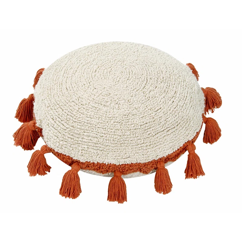Lorena Canals Circle Tassels Cotton Blend Reversible Throw Pillow