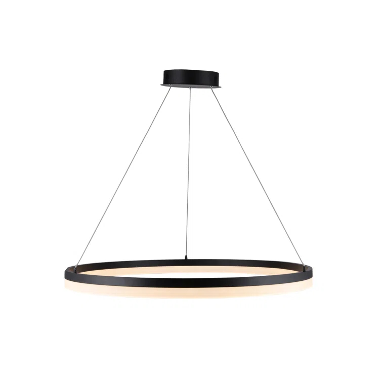 Circa Black Chrome 39.4" LED Glass Pendant Light