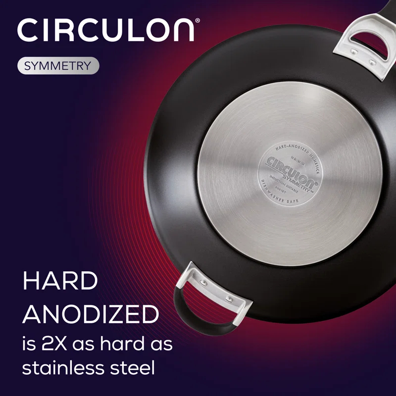 Circulon Symmetry Hard-Anodized Nonstick Induction Stir Fry Pan with Helper Handle, 14-Inch