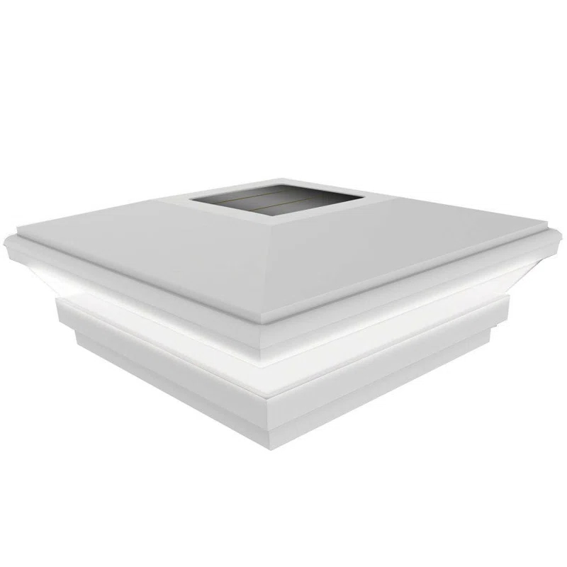 Barrette Outdoor Living 5 in. W x 5 in. D Contemporary Solar Post Top White