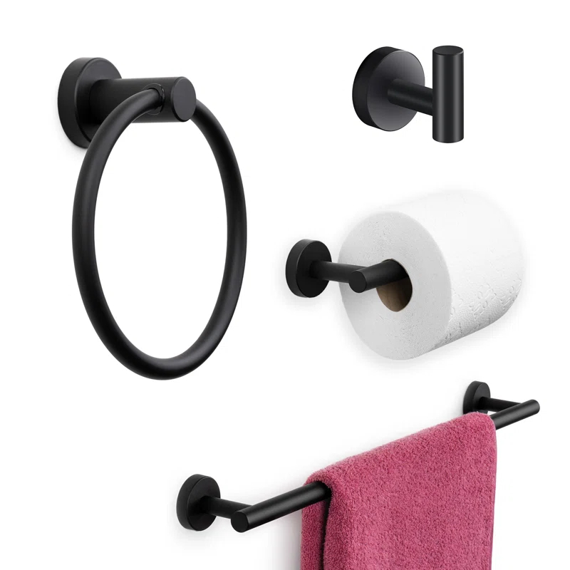 Marmolux Accessories 4 - Piece Bathroom Hardware Set S911-4BK
