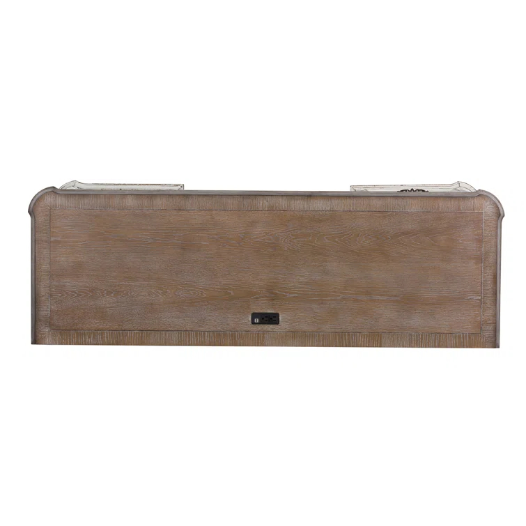 Laurel Foundry Modern Farmhouse® Colchester Credenza Home Office Desk with Built in Outlets