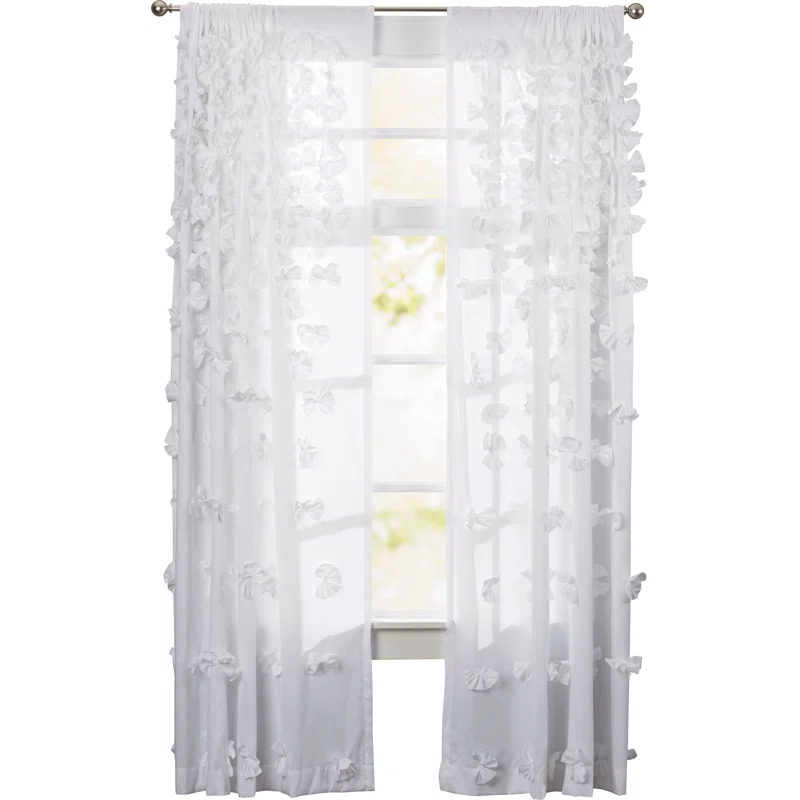 Riley Polyester Semi Sheer Curtain Panel