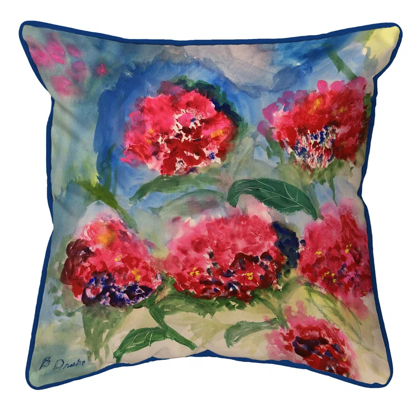 Betsy Drake Interiors Floral Indoor/Outdoor Throw Pillow