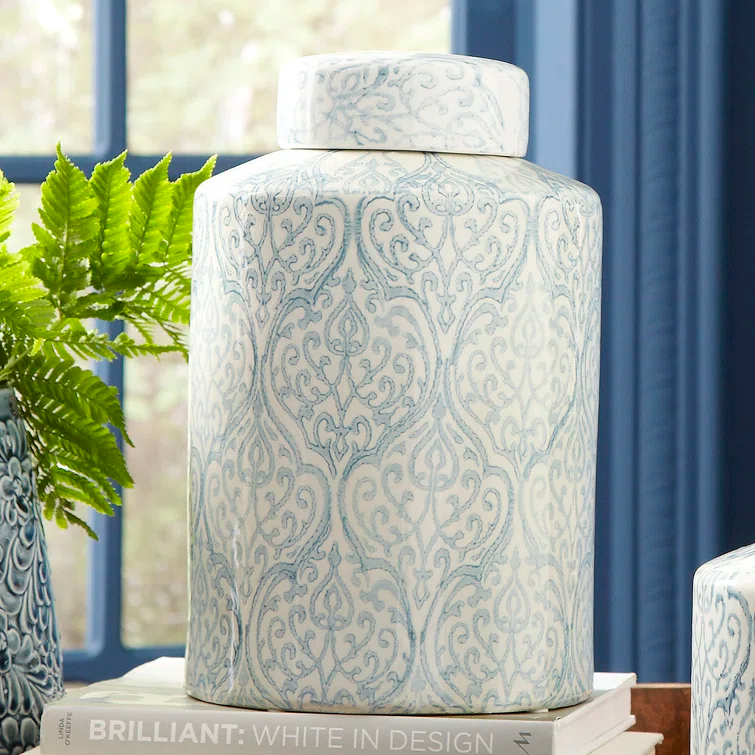 Ophelia & Co. Decorative Tall Ceramic Ginger Jar with Lid