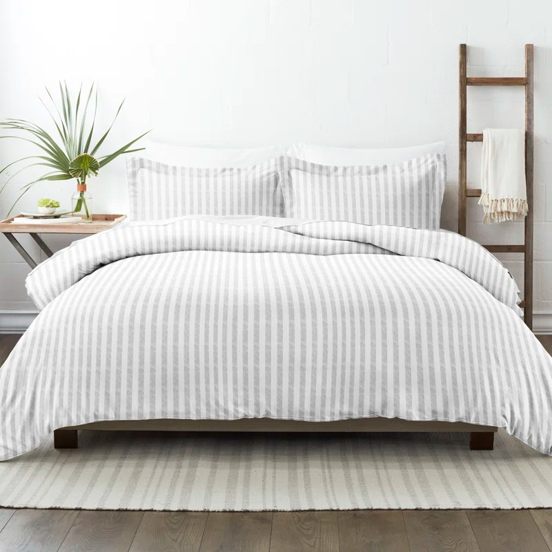 Becky Cameron 3 Piece Rugged Stripe Pattern Duvet Cover Set