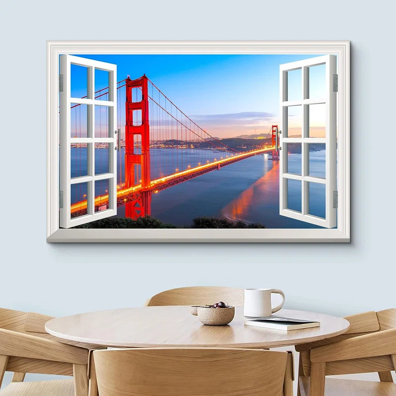 Window Scenery " Window View Landscape San Francisco Golden Gate Bridge Nature Wilderness "