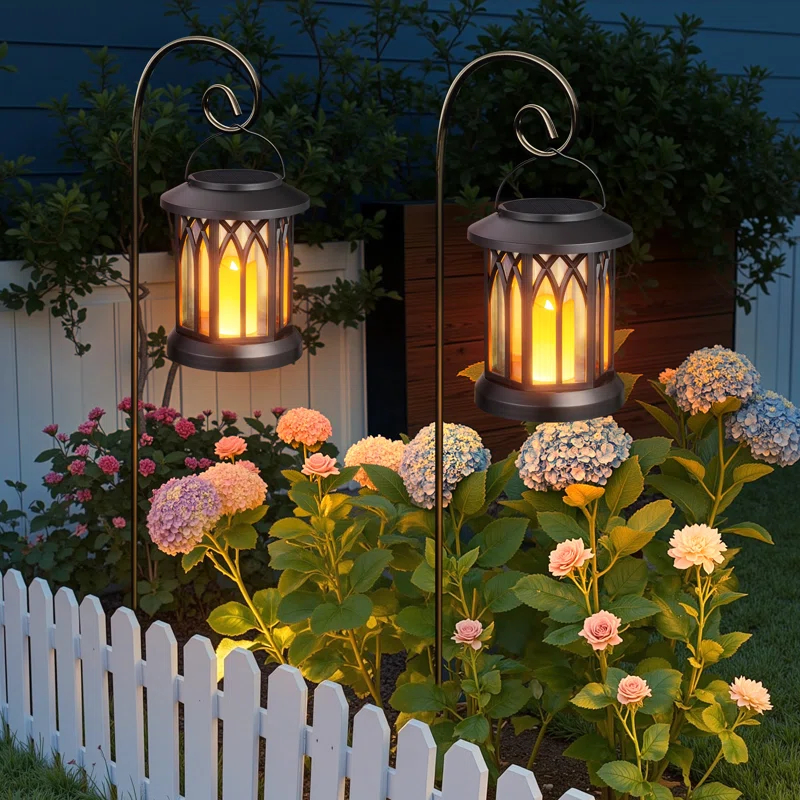 KOOPER Solar Lantern Outdoor Lights, Upgraded Flickering Candle Solar Lanterns Lights Outdoor Waterproof, Hanging Outdoor Solar Lanterns Lights, Solar Powered Lanterns For Yard Garden Decor (Set of 2)