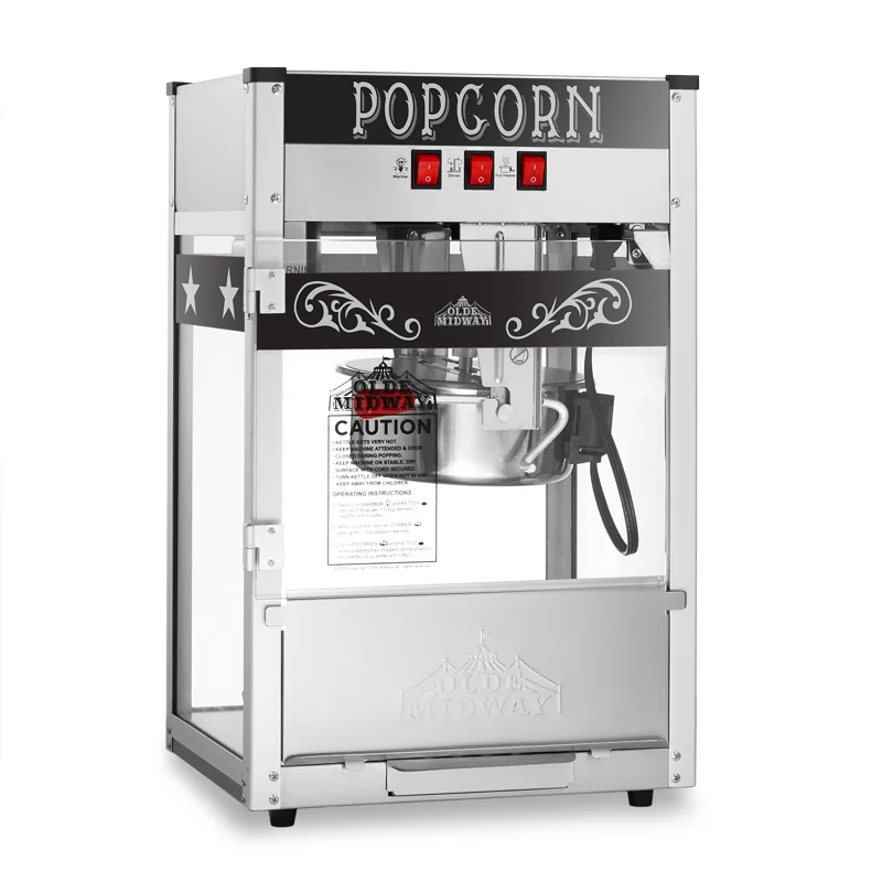 Olde Midway Olde Midway Tabletop Popcorn Machine, Popcorn Machine Stand / Cart