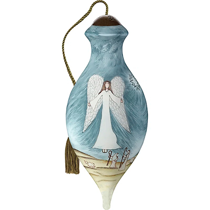 Peace On Earth Glass Finial Ornament