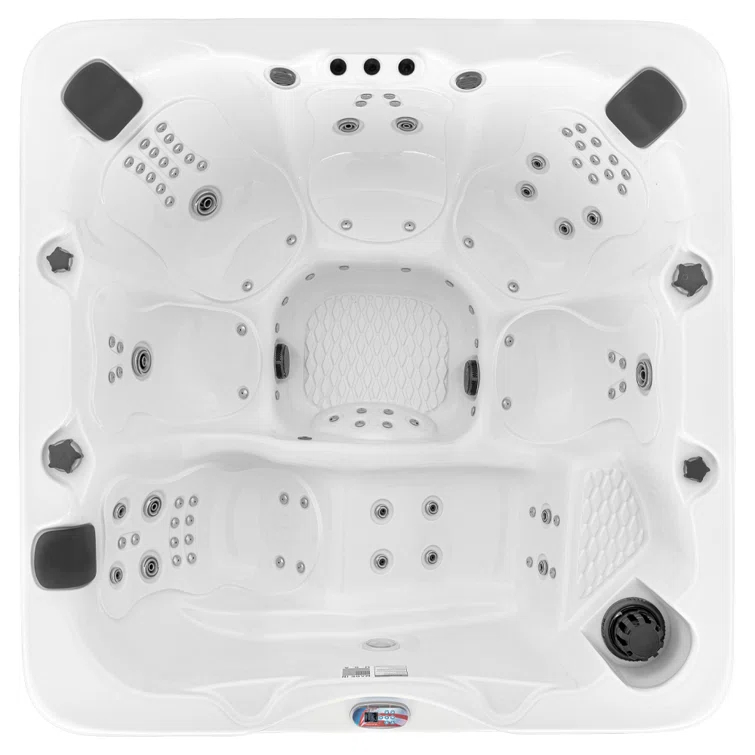 American Spas 6-Person 100-Jet Premium Lounger Spa Standard Hot Tub With Sound System And LED Waterfall