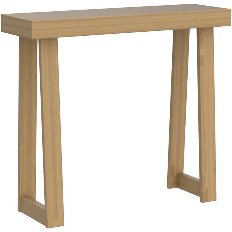 Millwood Pines Solid Wood Console Table, 36 Inch, Sofa Table, Narrow Entryway Table For Hallway, Behind The Couch, Living Room, Foyer, Easy Assembly, Pecan