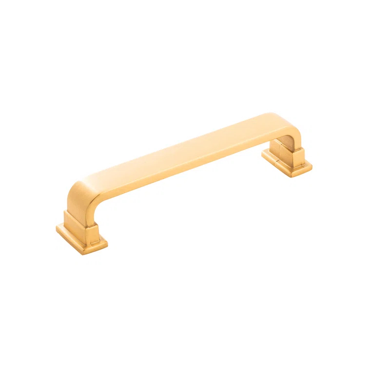 Brushed Golden Brass Bar Handle with Mounting Hardware
