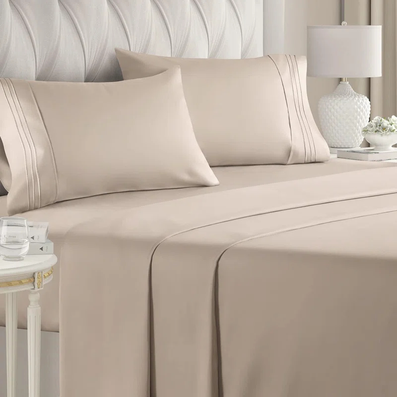 CGK Linens 4 Piece Sheet Set Premium Cooling, Soft & Wrinkle Free Sheet Set