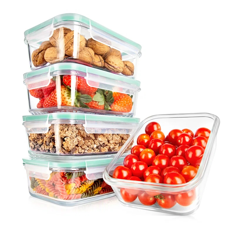 NutriChef 30oz. Glass Food Storage Container