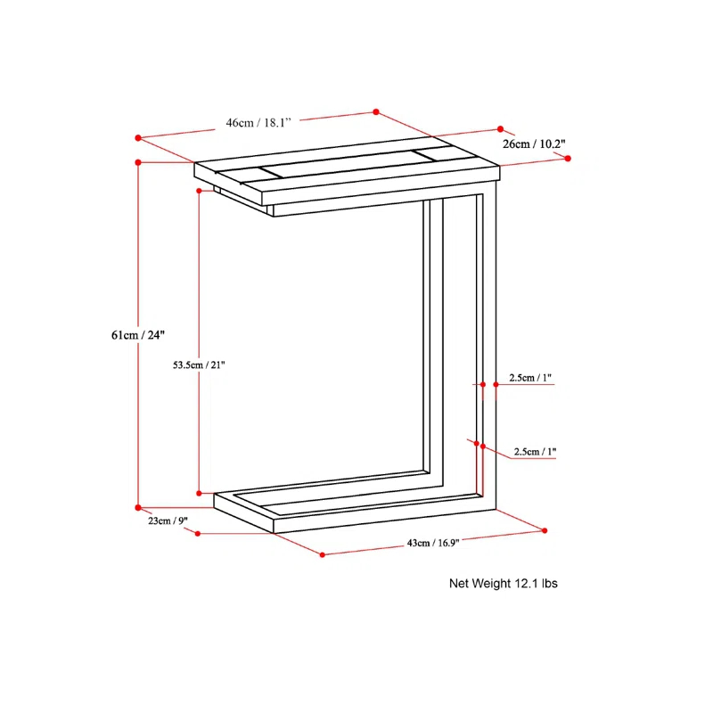 Simpli Home Skyler Solid Mango Wood C Side Table
