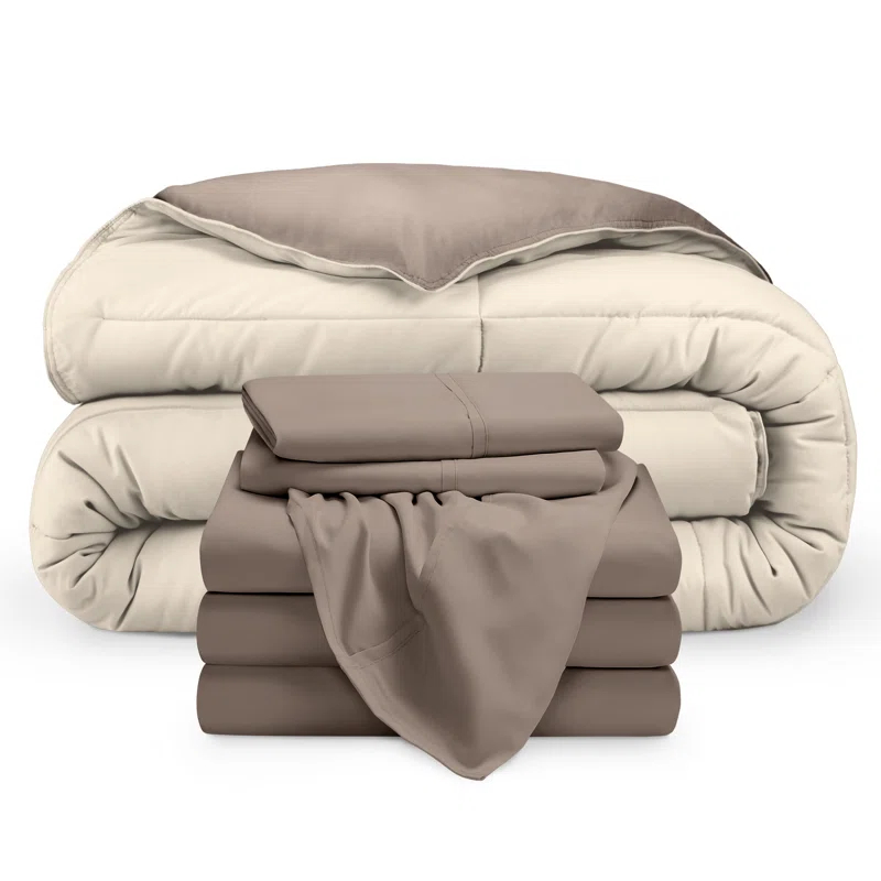 Bare Home 1800 Premium Microfiber Reversible Bed-In-A-Bag