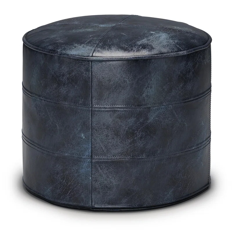 Simpli Home Connor 18"W Round Pouf
