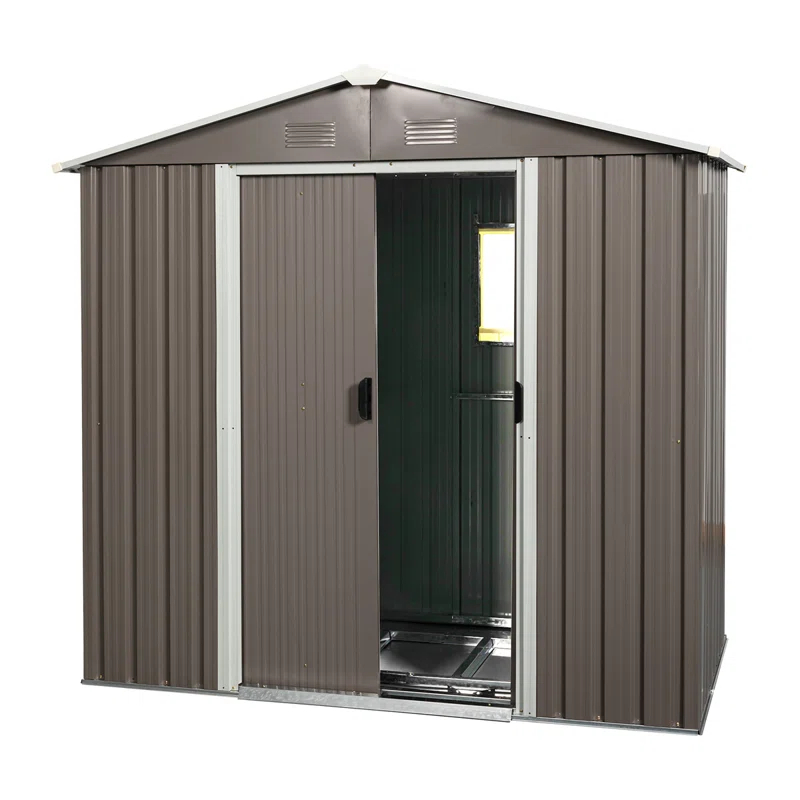 8Ft X 4Ft Outdoor Metal Storage Shed With Window