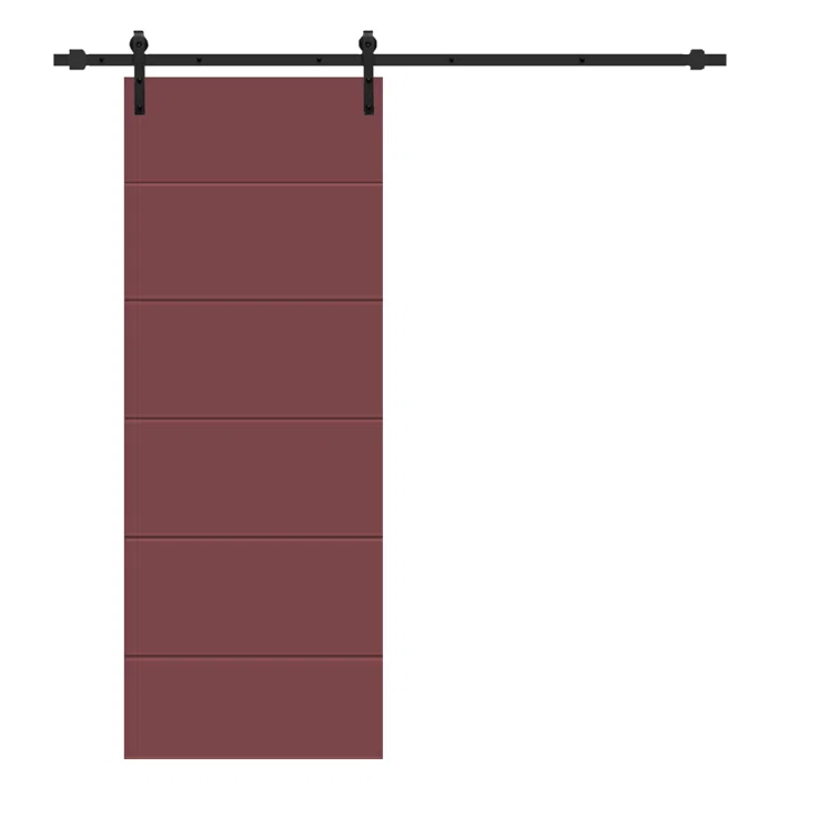 Calhome Solid Wood Paneled Painted with Installation Hardware Kit Barn Door