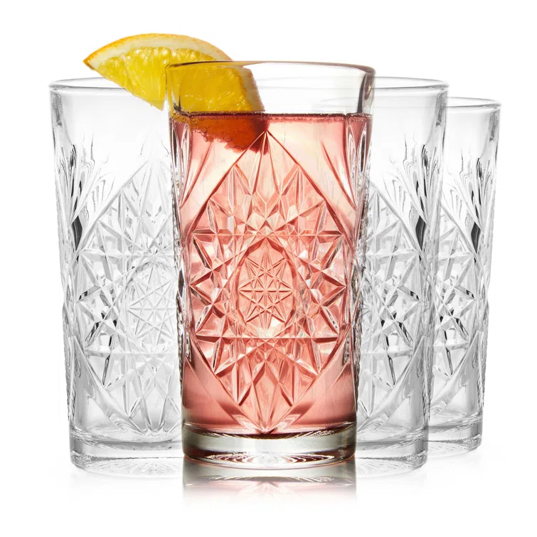 Libbey Hobstar Libbey Cooler Glasses, 16-Ounce (Set of 4)