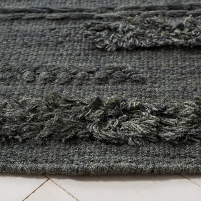 Hartzler Handmade Flatweave Charcoal/Ivory Area Rug
