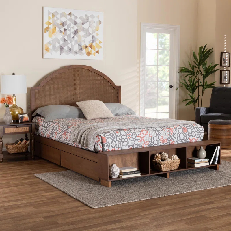 Bayou Breeze Baxton Studio Besim Mid-Century Brown Storage Bed